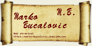Marko Bucalović vizit kartica
